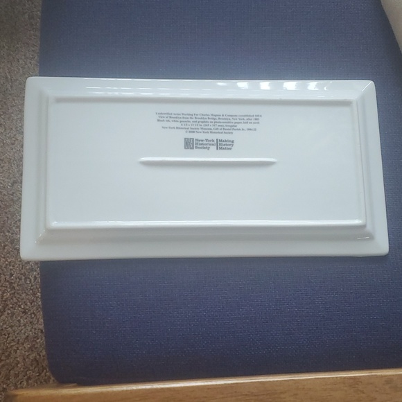 Brooklyn Bridge Black & White Ceramic Rectangle Platter - Picture 3 of 4